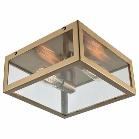 ELK LIGHTING Parameters 2 Light Flush In satin Brass With Cle 63082-2